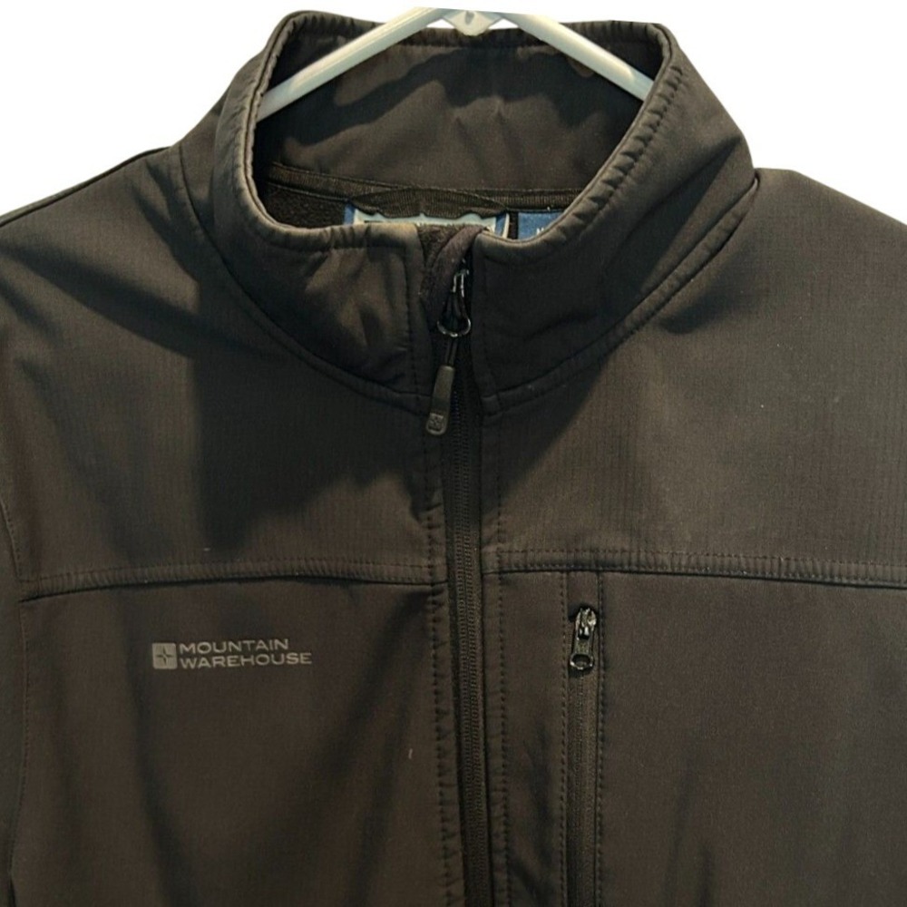 Mountain‎ Warehouse Softshell Jacket Medium Men's Black Full Zip Fleece Lined